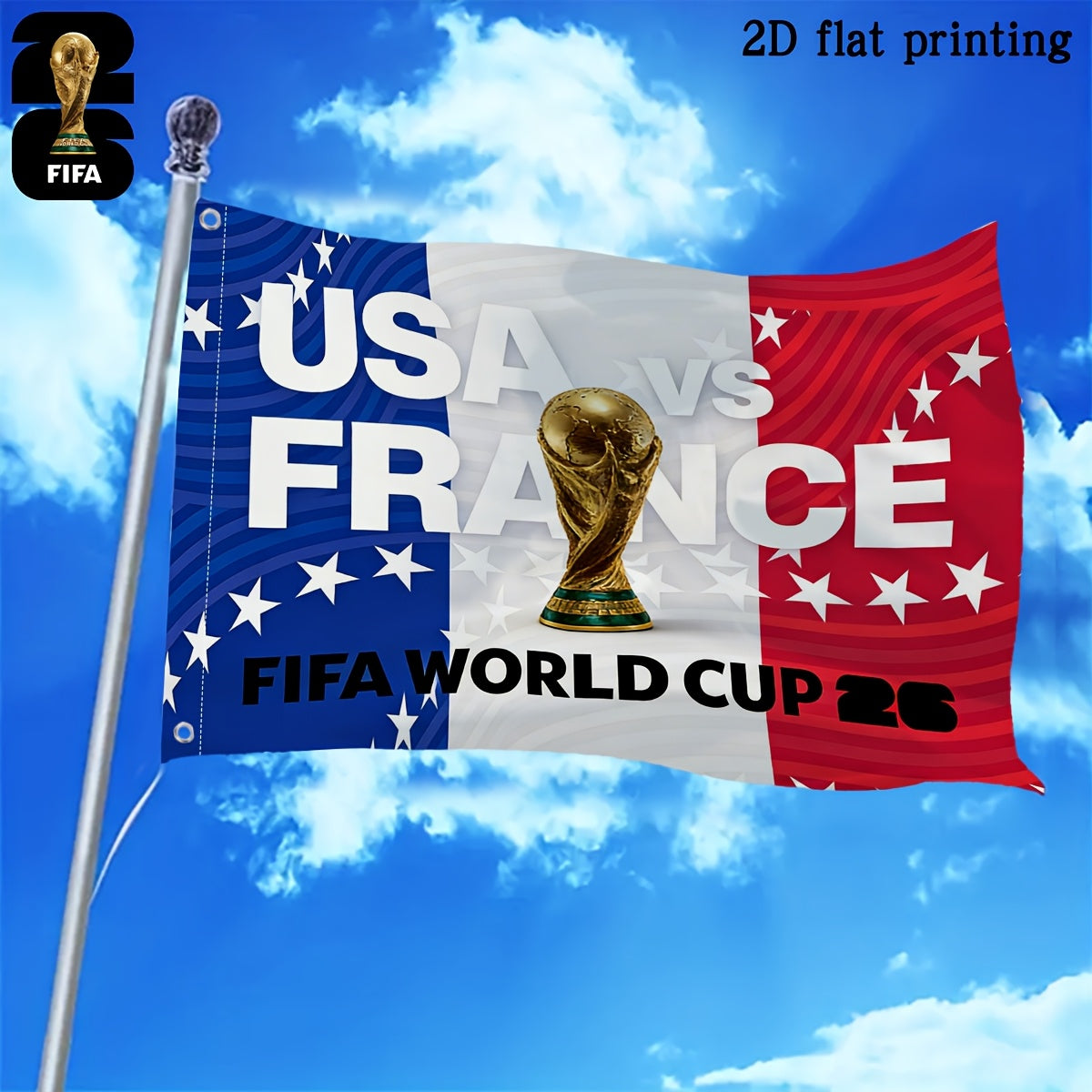 2026 FIFA World Cup Square Flag with Mascot Design