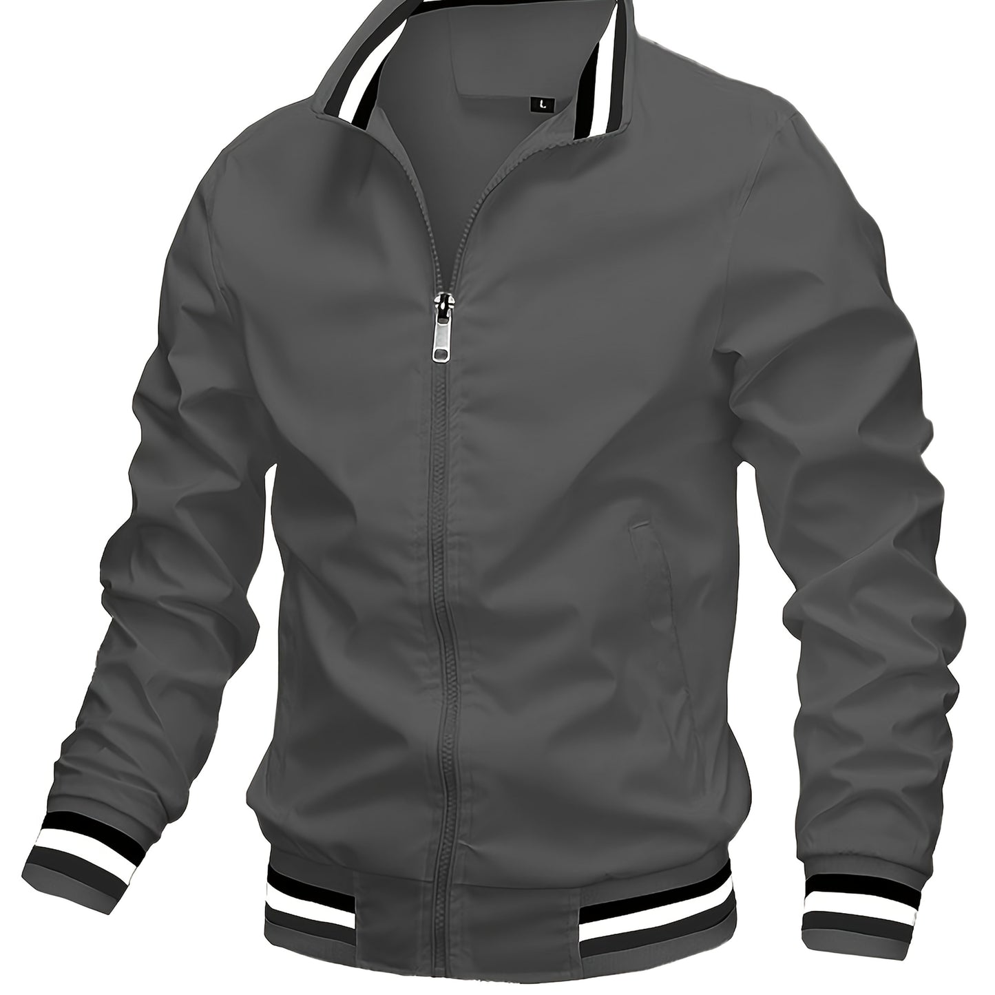 A Men'S Stylish Pilot Jacket, Made of Durable Fabric, Features Classic Striped Details, Perfect for Casual Outings Or Hiking. It Offers a Sense of Confidence And Fashion, Making It an Ideal Gift for Men