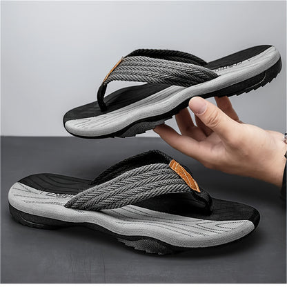 Men's Casual Summer Beach Sandals with Fabric Upper