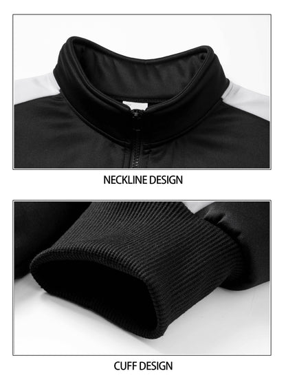 Men's Autumn Winter Stand Collar Zipper Jacket & Pants Set