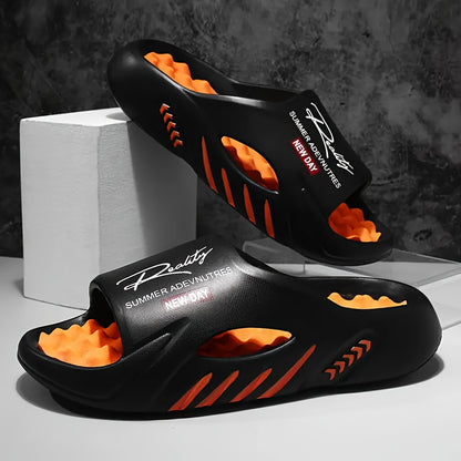Men's Casual Summer Slip-On Beach Sandals with Stripes