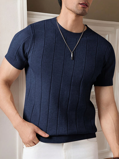 Men's Summer Viscose Knit Short-Sleeve Crew Neck T-Shirt