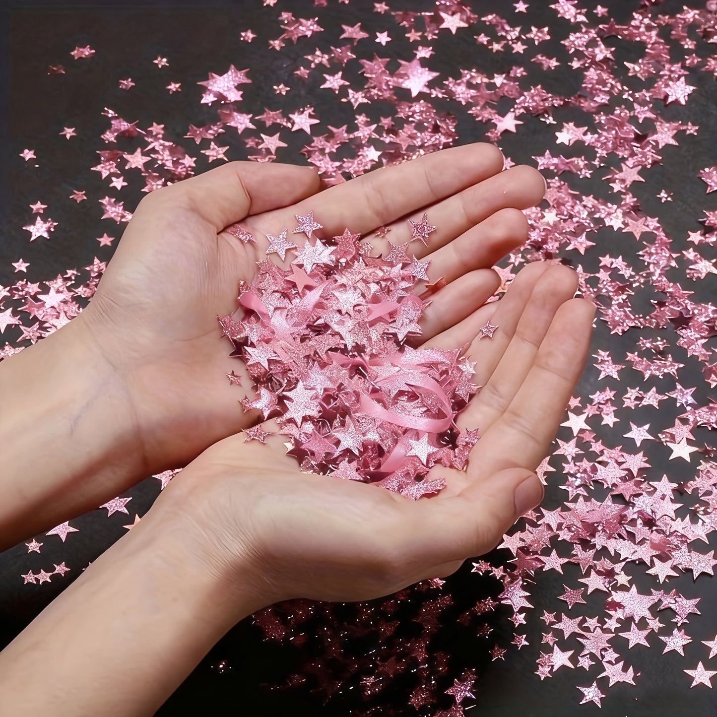 1200/2800pcs Sparkling Star-Shaped Confetti - Golden & Rose Golden Plastic Party Decorations for Halloween, Christmas, Weddings, Birthdays, Graduations, and Holiday Celebrations, Festive Table Decorations, Celebration Accesso