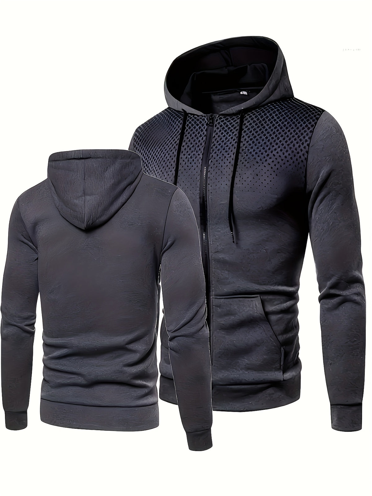 Men's Polyester Hoodie Zipper Sweatshirt for Fall Sportswear