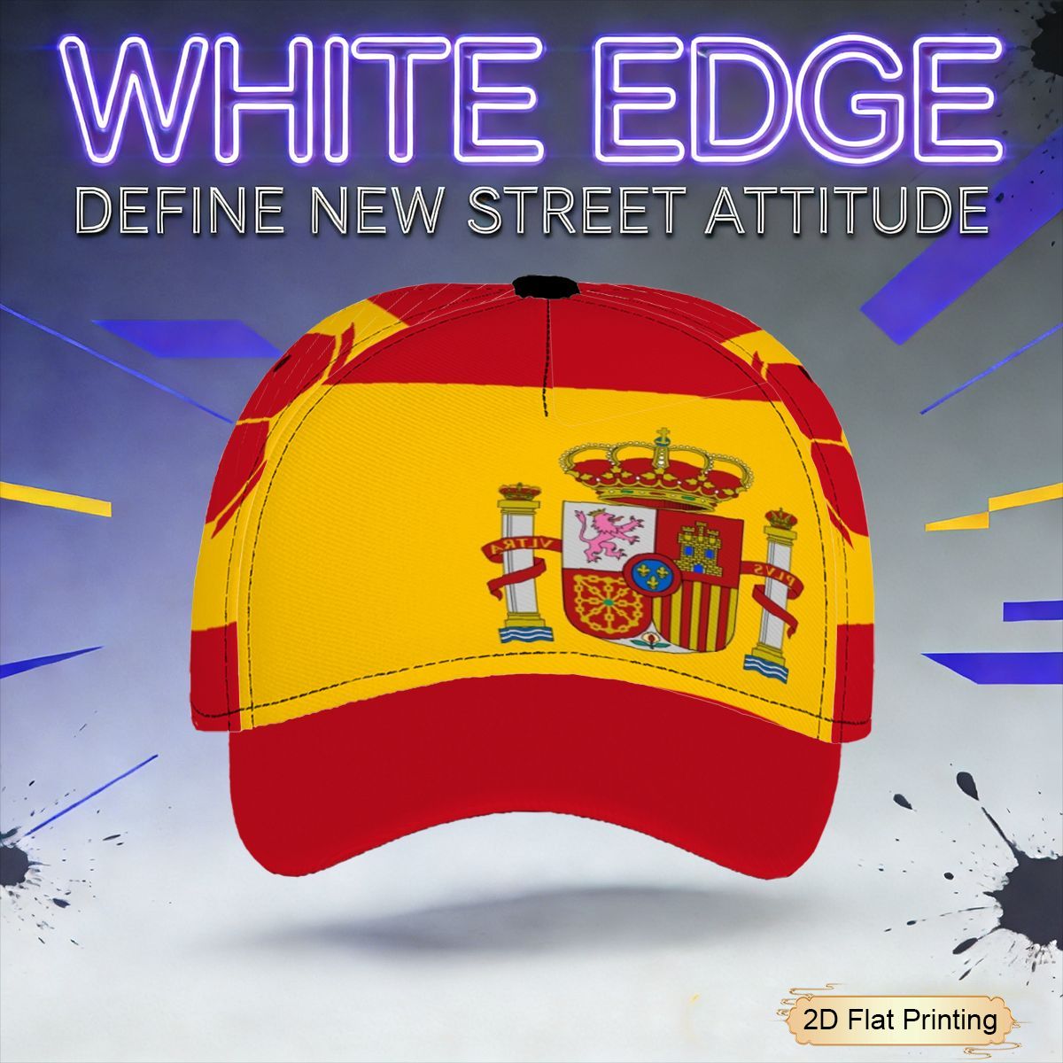Men's Casual Spanish Flag Baseball Cap with Curved Brim
