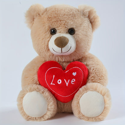 26cm/10.23in Love Heart Bear & Dog Stuffed Animal Love Bear with Heart Soft Plush Toy for Kids & Adults Chirstmas Valentine's Day Gift, Love Gift for Mom, Girlfriends, Baby