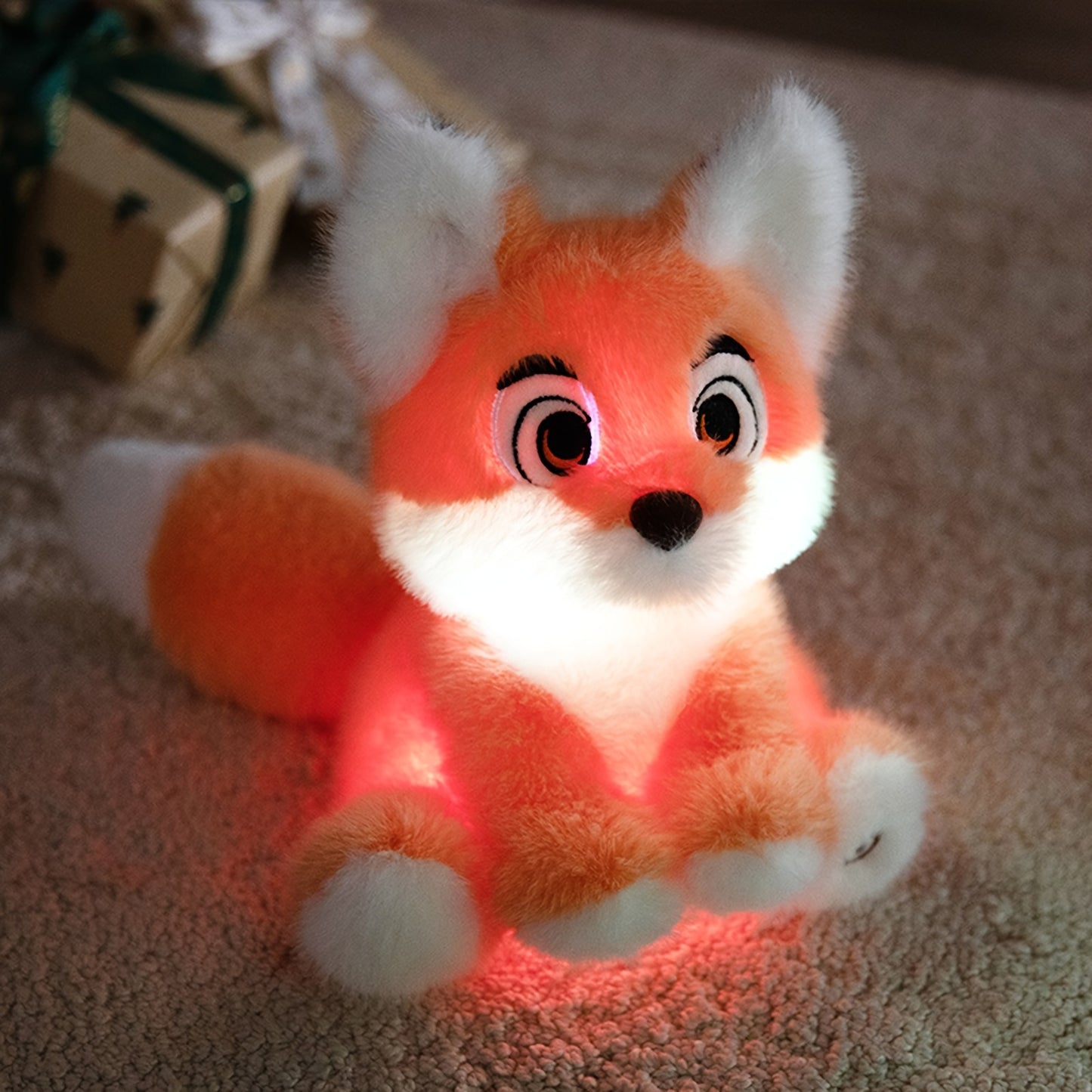 Illuminated Plush Fox Toy – Cuddly Stuffed Animal Featuring LED Light, Adorable Night Light for Room Decoration & Comfort Gift