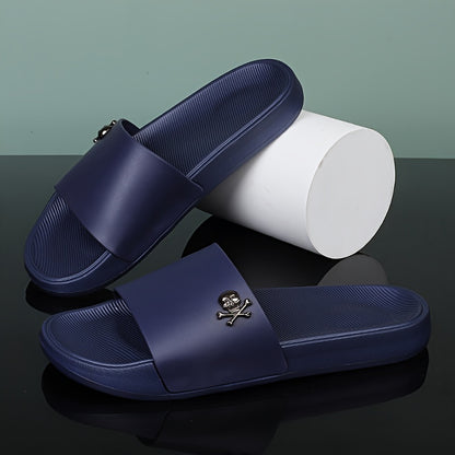 Men's Lightweight Anti-Odor Summer Slippers with Skull Print