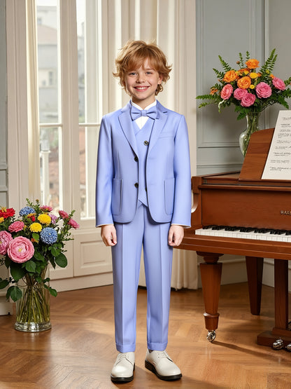 Boys' 3-Piece Formal Suit Set with Bow Tie for Parties