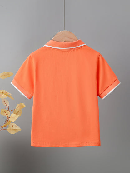 Children's Summer Cotton Polo Shirt with Animal Print