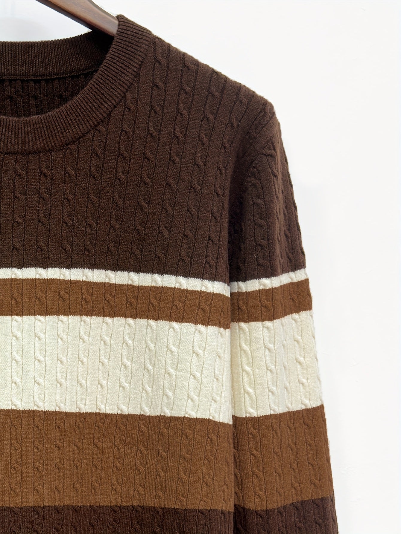 Men'S Pullover Knit Sweater for Autumn And Winter, Long-Sleeve Round-Neck Top for Men, Men'S Sweater, New Year Clothing, Men'S Autumn And Winter Sweater, Men'S Winter Sweater, Festive Attire, Men'S Party Outfit, Striped Sweat