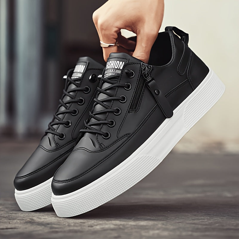 Men's Casual Side-Zip Sneakers Lightweight Low-Top Shoes