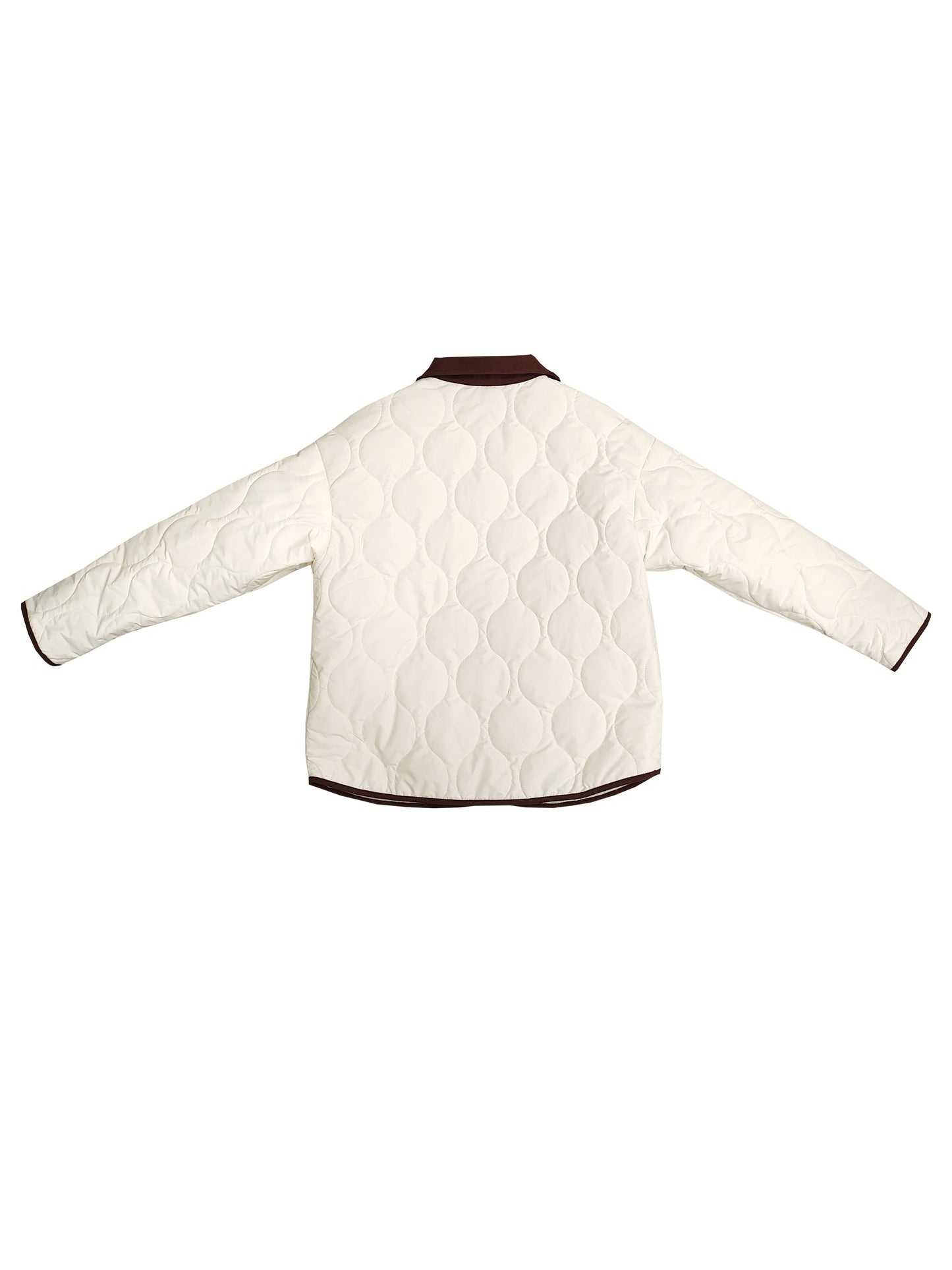 Women's Navy Blue Quilted Jacket with Faux Fur Trim - Elegant Long Sleeve Outerwear, Polyester, Button-Up Front, Warm & Stylish for Winter