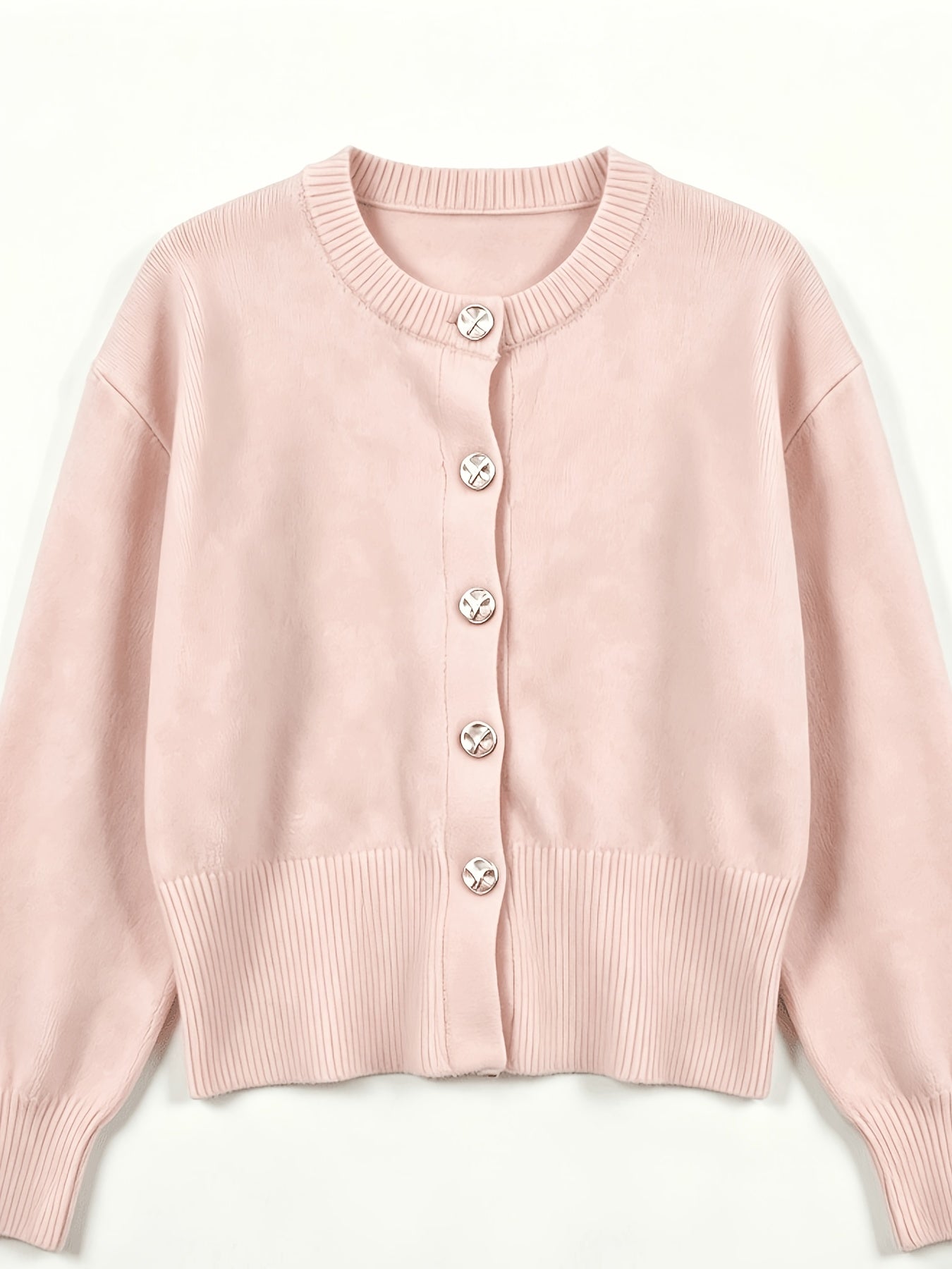 Women's Cozy Viscose Cardigan with Floral Button Detail