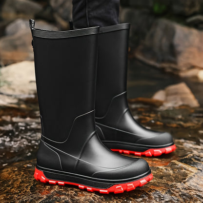 Men's All-Season High-Top Outdoor Waterproof PVC Boots