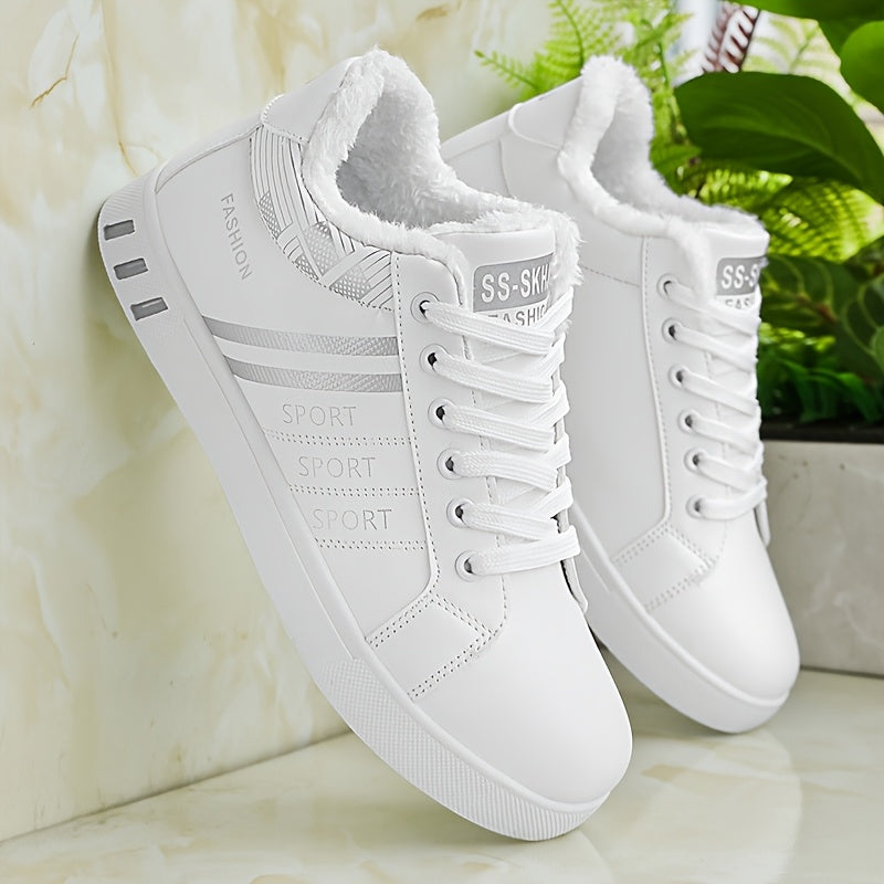 Men'S Fleece-Lined Lace-Up Sneakers with a Striped Design, Offering Excellent Traction And a Soft, Comfortable Fit B701-1.