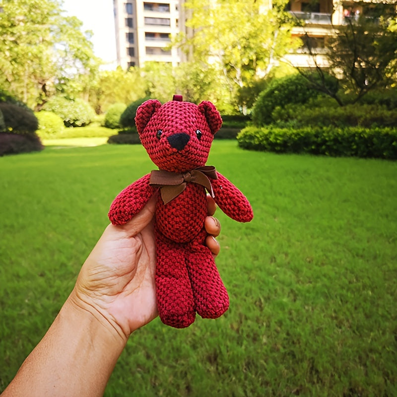 15cm/5.9inch 15cm Bear Stuffed Plush Toys Baby Cute Dress Key Pendant Pendant Dolls Gifts Birthday Wedding Party Decor 1pc