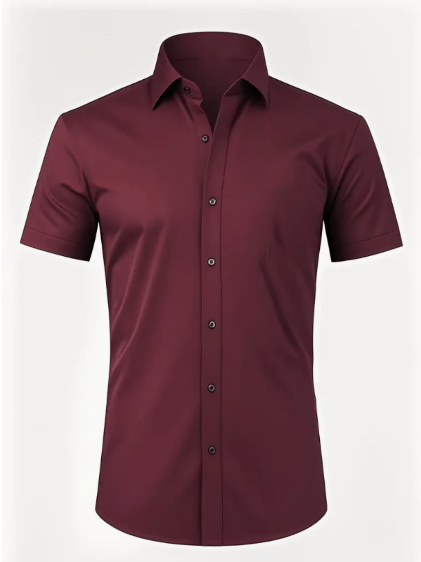 Men's Stretch Solid Color Short Sleeve Shirt for Summer