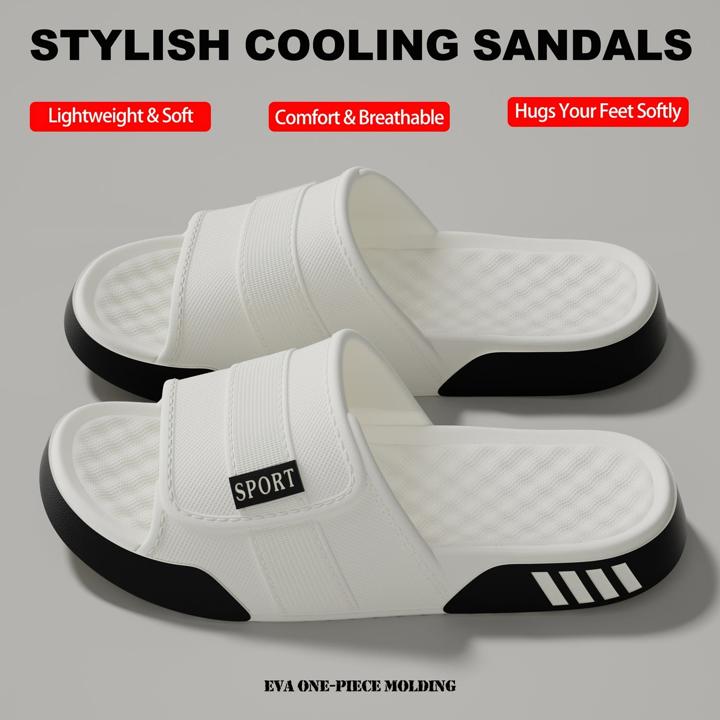 Men's Summer Flat Sandals with Thick Soles, Comfortable and Soft, Casual and Simple, Fashionable and Versatile, Thick Sole Trend, Street Style, Men's Sandals. - ayq