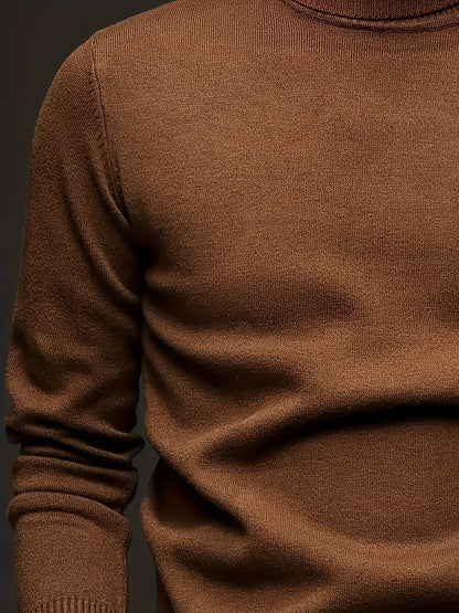 Men's Fall/Winter High Neck Viscose Sweater - Casual Skinny Fit