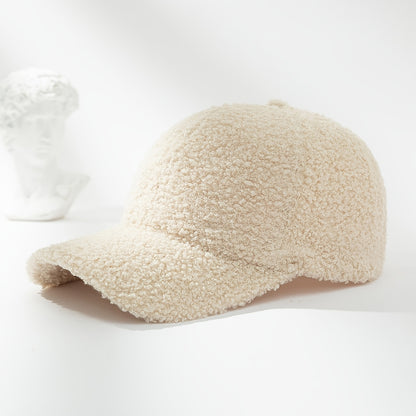 Warm Plush Baseball Cap for Fall and Winter Casual Wear