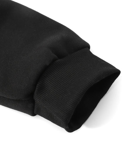 Men's Autumn and Winter Zipper Sweater Contrast Color Shoulder Sleeve Hoodie