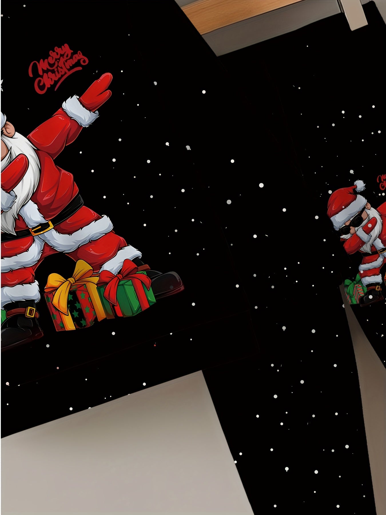 Unisex Hooded Sweatshirt Set, Santa Claus 3D Digital Printing Spring Autumn Casual Comfortable Pullover Cartoon Fashion Cute Outfit. Essential for Daily Wear and Sports Activities with Breathable Stretch Fabric Suitable from