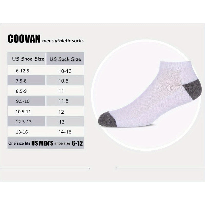 Men's Thickened Moisture-Wicking Sports Socks, Mid-Calf, 12-Pack