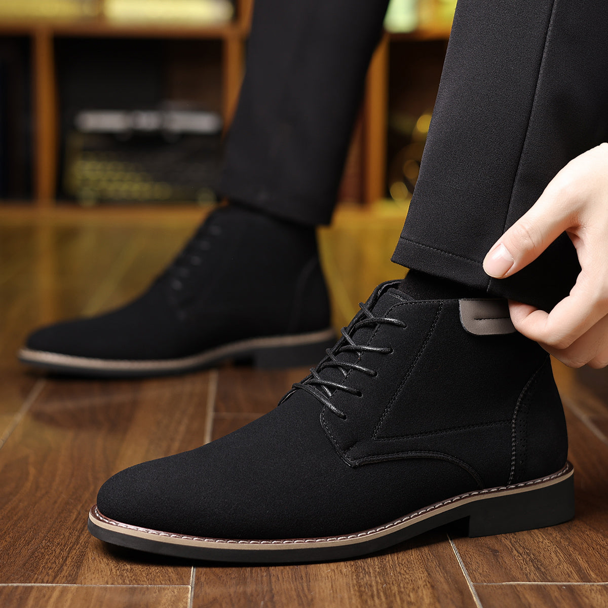 Vintage Men’s Chukka Boots Short Lace-Up Casual Formal Shoes