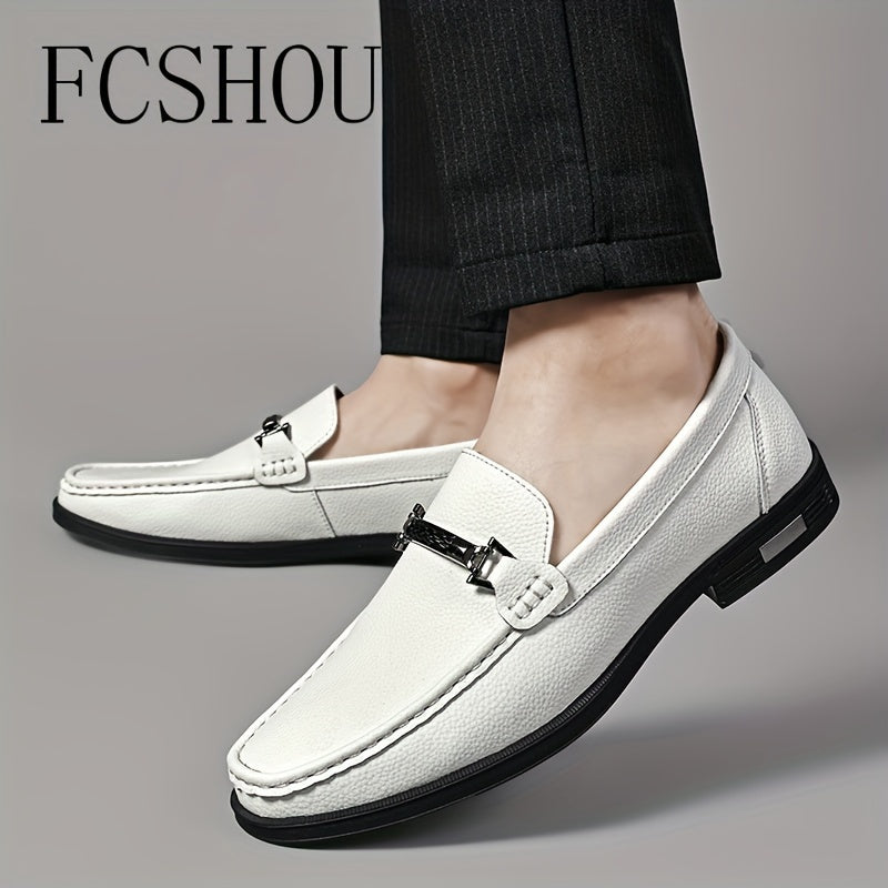 Men's High-End Split Leather Pointed Toe Loafers