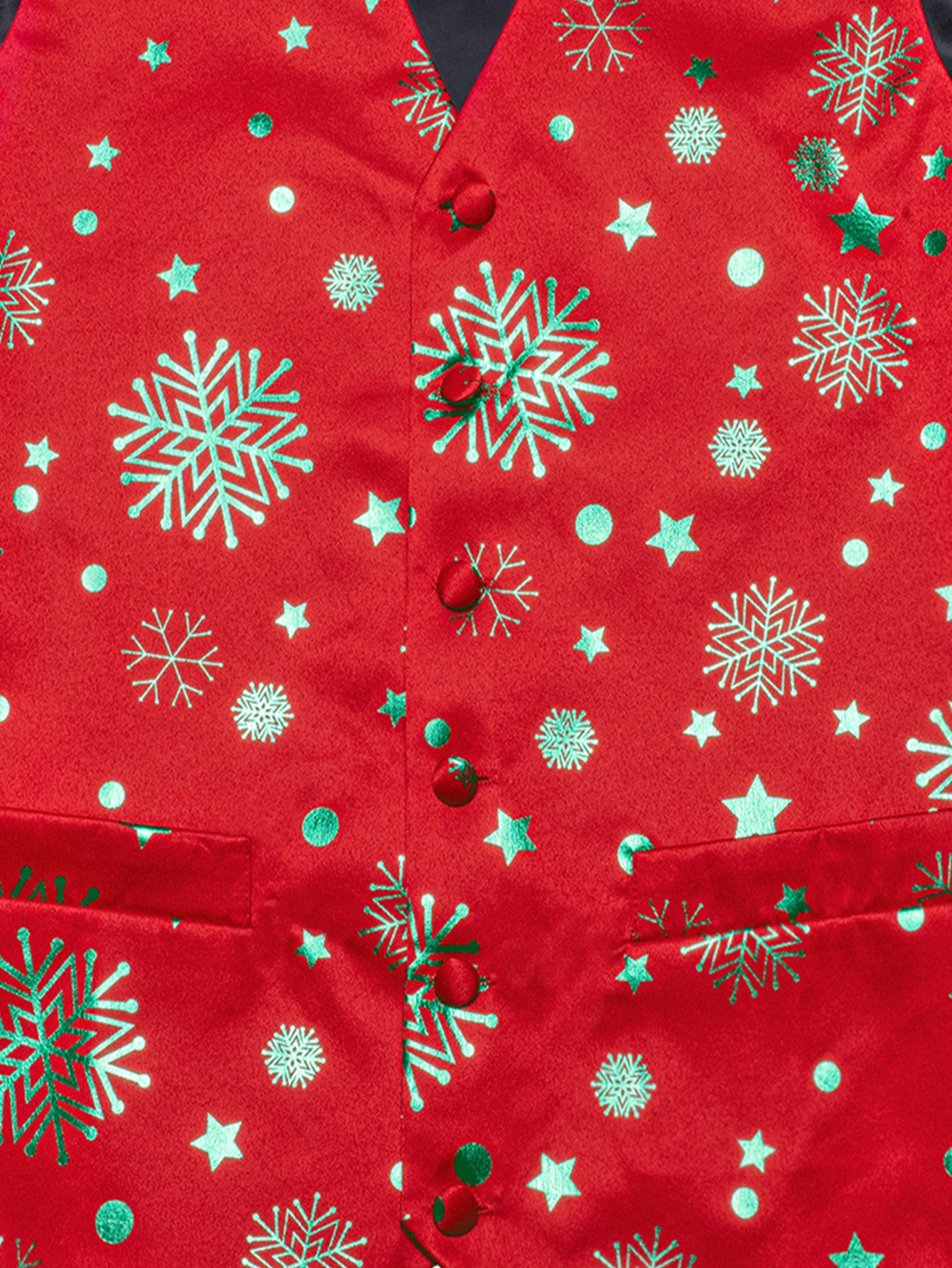 DOCAPEITON Men'S Christmas Vest - Formal & Casual Holiday Party Outfit with Button Front Closure, Non-Stretch Fabric - Green & Golden Snowflake, Tree, Firework Designs - Perfect for Xmas, New Year's, Weddings - Adult Men'S Fe