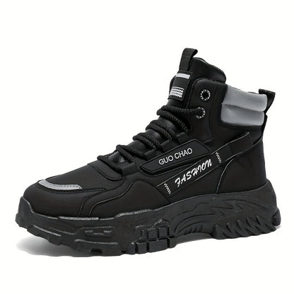 Men's High-Top Work Boots - Durable, Non-Slip, Lace-Up Casual Sneakers for All Seasons
