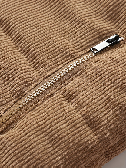 Men'S Heavyweight Winter Jacket - Thermal Insulated Cold Weather Coat with Full-Zip Closure, Front Zipper Pocket - Brown Outer Shell for Everyday & Formal Use - Non-Stretch Fabric Construction - Fall/Winter Outerwear, Winter