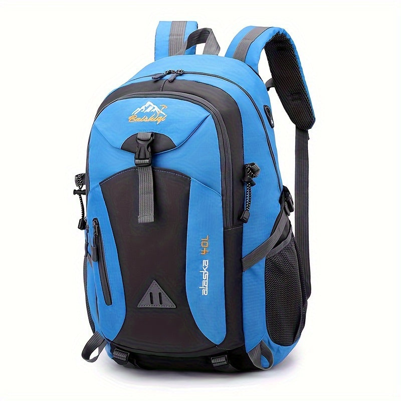 40L Black Oxford Backpack for Hiking, Travel & Outdoor Adventures - Lightweight, Durable with Adjustable Straps, Design, Perfect for Camping, Cycling & Student Use