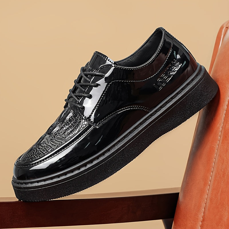 [sneakers] LOEIKAN New Men'S Black Minimalist Comfortable Business Casual Shoes Trendy Fashionable Versatile Wedding Party High Quality Durable British Style Formal Large Size Men'S Shoes