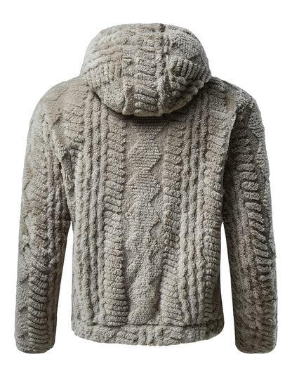 [Elson OBM] Solid Color Fashion Hooded Jacket, Long Sleeve Zip-Up Outerwear, Windproof and Warm, Comfortable for Autumn and Winter, Ideal as a Gift