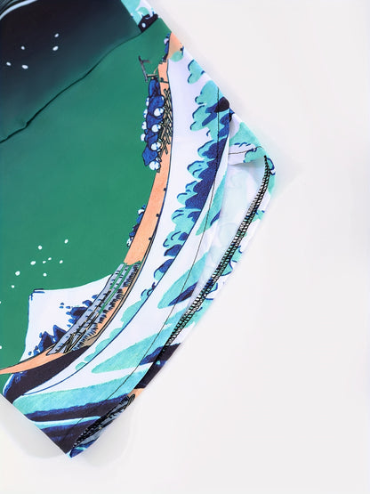 Men's Kimono Set with Carp Leaping Over the Dragon Gate Pattern