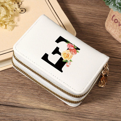 Women's Lightweight Wallet - Compact Zipper Purse with Multiple Card Slots & Coin Pocket, Elegant Monogram Initials, Secure Closure for Everyday, Travel, Gift - Women's Credit Card Organizer, Everyday Carry Purse, Stylish Ini