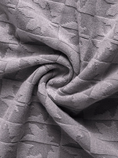 Men'S Long-Sleeve T-Shirt with a Half-High Collar, Casual Jacquard Base Layer for Outerwear, Stylish And High-Quality Top for Autumn And Winter