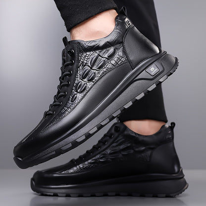 Men's Casual British Style Mid-Calf Winter Fleece Boots
