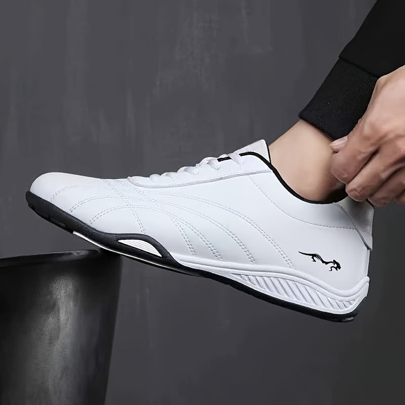 Men's Casual Lace-Up Sneakers with Microfiber Leather Upper