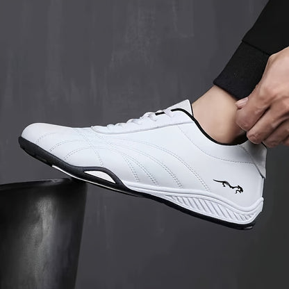 Men's Casual Lace-Up Sneakers with Microfiber Leather Upper