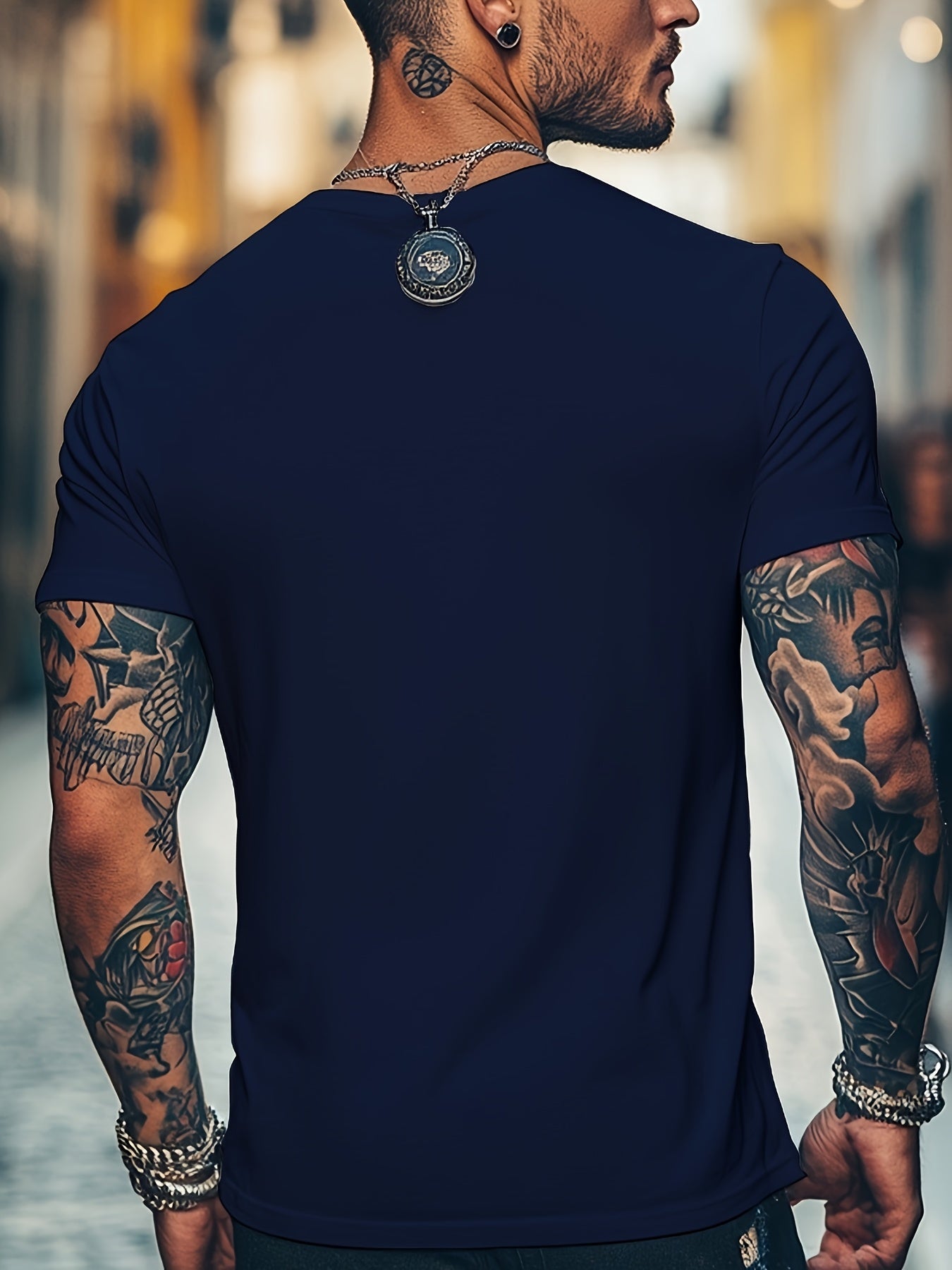 Men'S Brown T-Shirt with ECG Heartbeat Graphic - Casual Streetwear, Short Sleeve, Round Neck, Stretch Fabric, All-Season Comfort, Casual Streetwear Tee   Round Neck Tshirt   Comfortable Fit