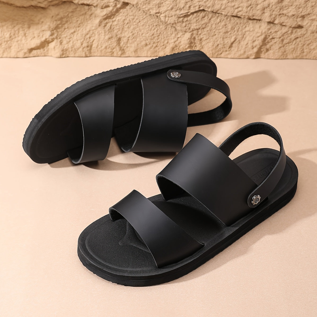 Men's Casual Double-Strap Sandals with Non-Slip Soft Sole