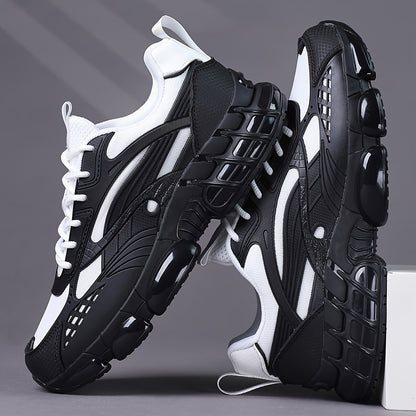 Men's Retro Low-Top Sneakers /Fabric Upper & Sole Lace-Up Sneakers - Cushioned Round Toe, Solid Color Casual Shoes Suitable for, Gym, Casual Attire, - Comfortable Footwear - ayq