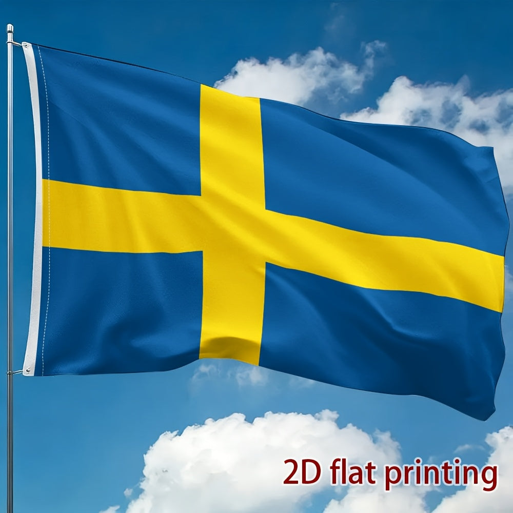 Swedish Flag Polyester Decorative Fan Support Flag for Sports