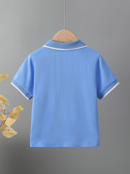 Kids' Cotton Polo Shirt Summer Casual Short Sleeve Top
