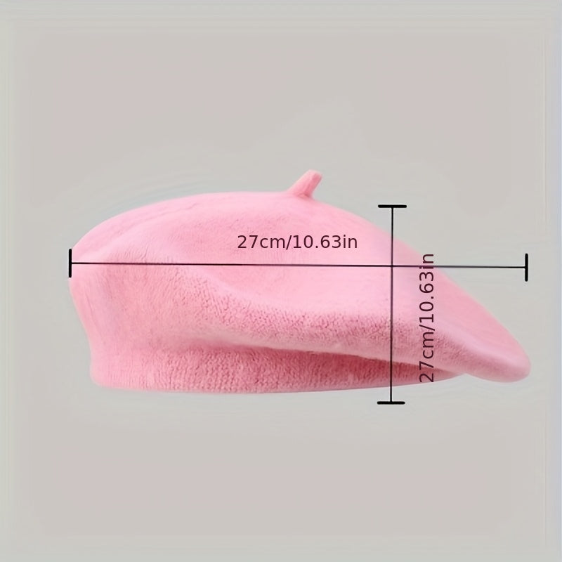 Women’s Autumn Winter Beret Hat and Scarf Set with Bow
