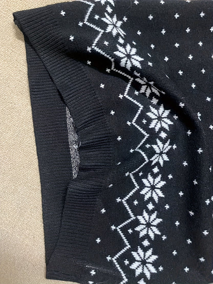 Women'S Christmas Reindeer Print Sweater Dress - Long Sleeve, Round Neck, Ribbed Texture, Green & Holiday Party Outfit, Perfect for Festive Gatherings