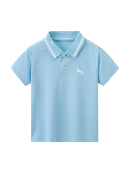 Boys' Summer Preppy Striped Polo Shirt & Pants Set 3-12 Years